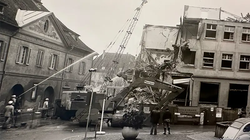 Abbruch des Volksbankgebäudes Überlingen